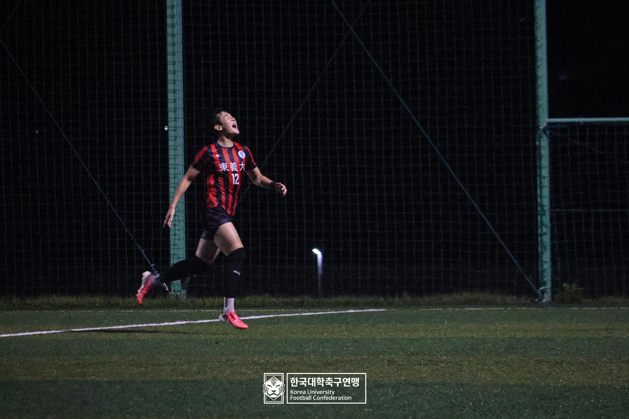 [제21회 1·2학년 대학축구연맹전] ‘로테이션의 승리’ 동의대, 복서준 해트트릭 앞세워 청주대 3-1 제압… 8강서 단국대와 격돌